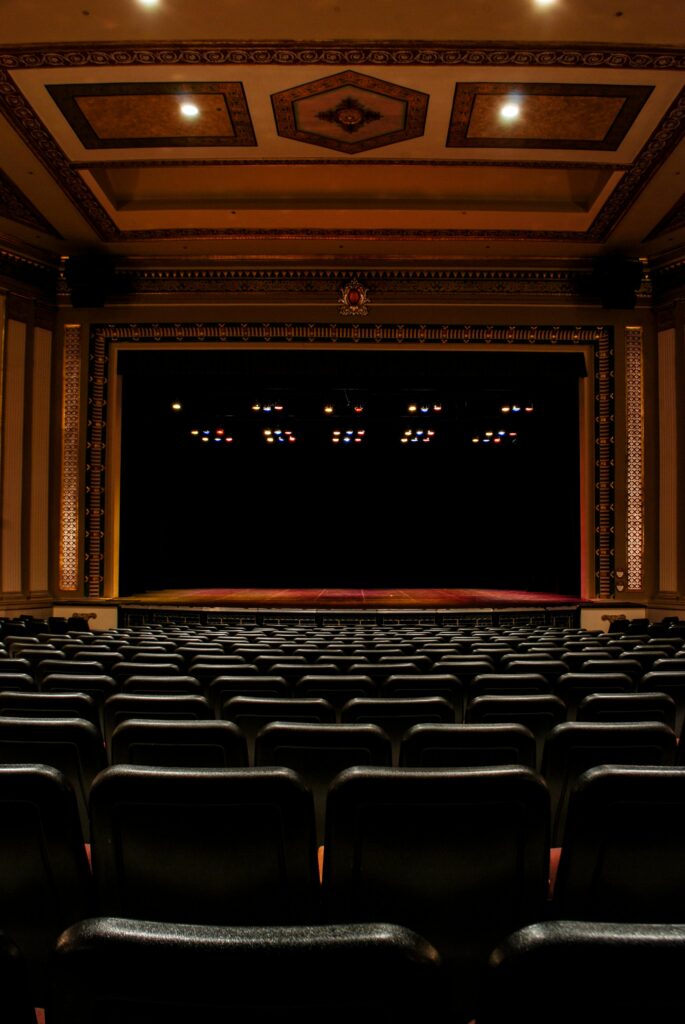Charming empty Victorian theater in Chatham, Ontario, showcasing classic architecture and elegant ambiance.